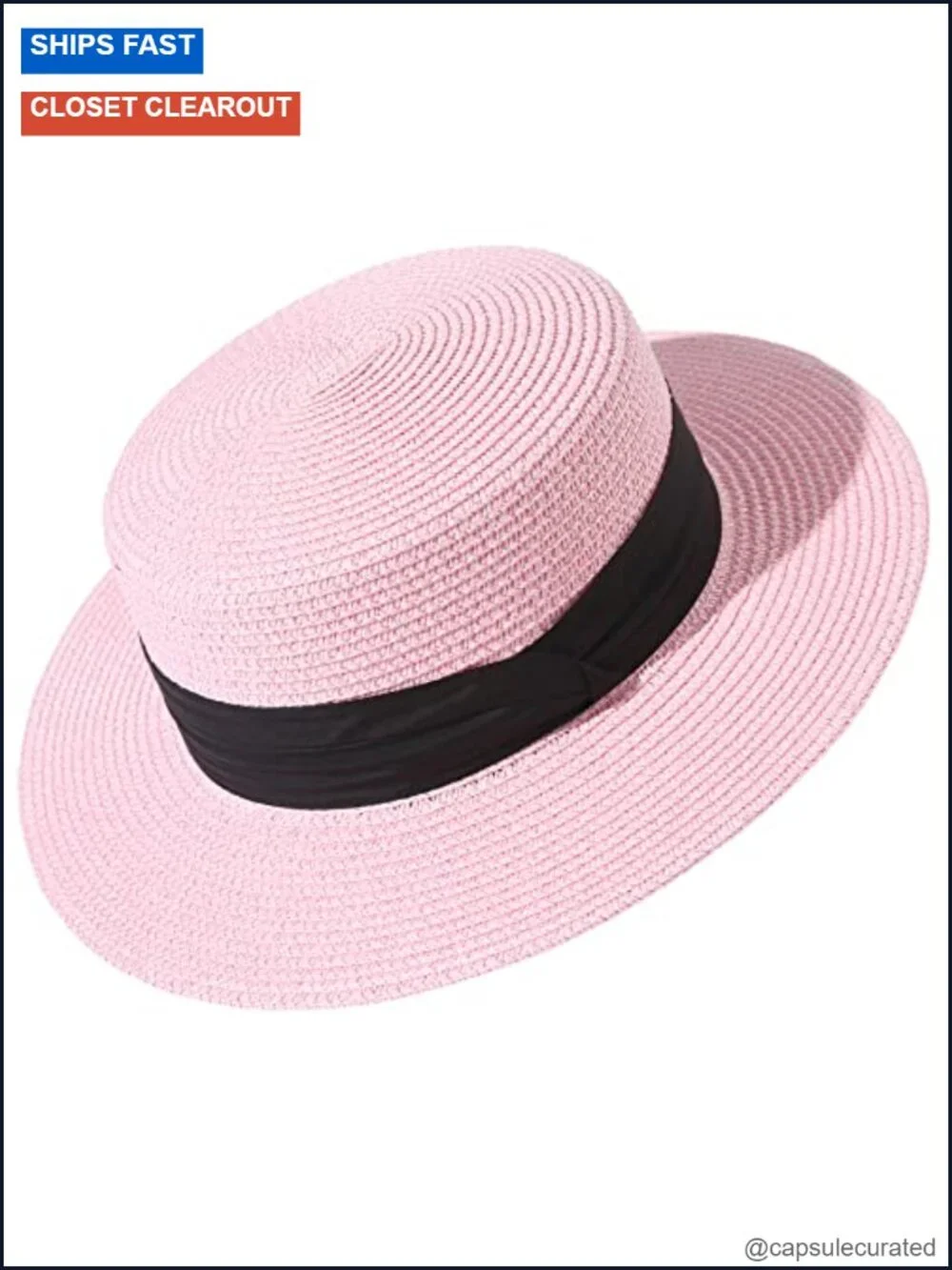 Foldable Packable Straw Boater Sun Hat for Women Wide Brim Beach